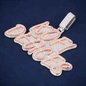 จี้เพชรโมอิสซาไนต์ทรงฮิปฮอปชุบโรเดียมแท้บนเงินแท้ 925 คุณภาพเยี่ยม ระดับความใส VVS เหมาะสำหรับงานปาร์ตี้ - Product Image 5