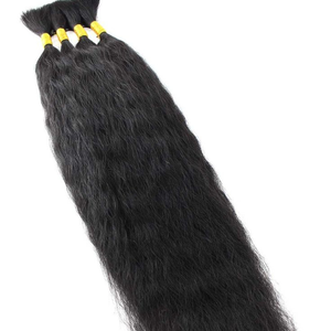 Vente en gros de cheveux humains vierges Remy indiens 100% naturels, vague naturelle, tressage, lâche, profond, simple trame, double trame, toutes les couleurs - Product Image 2