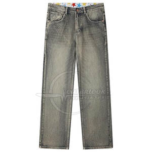 2025 personnalisé OEM hommes Style décontracté léger grande taille jambe large jean pantalon pour Streetwear - Product Image 6
