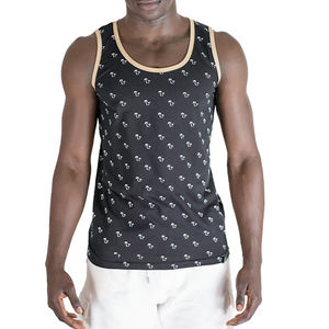 Camiseta sin mangas de gimnasio de algodón 100% con logotipo personalizado a precio de fábrica para hombre, de punto transpirable de secado rápido, diseño sin mangas liso en blanco de 220gsm - Product Image 1