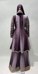 El último diseñador Chinon Seda Bordado Secuencia Trabajo Salwar Kameez Estilo indio y pakistaní Traje de fiesta por Fab Zone - Product Image 5