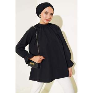 <b>Elasticated</b> Ankle Tunic Black - Product Image 3