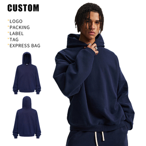 Sweat à capuche épais en molleton brodé de haute qualité pour homme, unisexe, style streetwear oversize - Product Image 3
