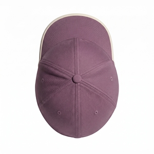 Casquette de baseball violette à 6 panneaux en maille, personnalisable avec logo, haute qualité, ODM, faible MOQ, bordure contrastante, décontractée, unisexe, réglable, style Dad Hat - Product Image 6