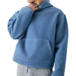 Logo personnalisé hiver polaire goutte épaule Streetwear femmes hommes sweats à capuche sweats unisexe sweats à capuche surdimensionnés - Product Image 1