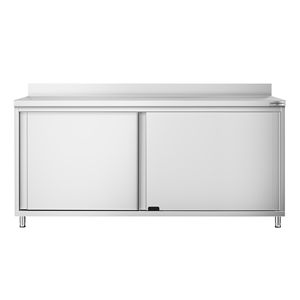 Armario de Acero Inoxidable PREMIUM - 1800x700mm - con Puertas Corredizas y Soporte Superior - Product Image 4