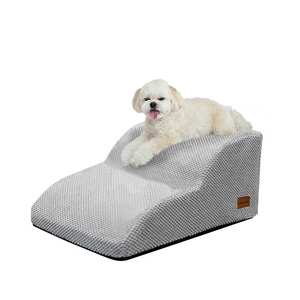 [AllmioPet] Marchepieds pour animaux de compagnie en tissu doux Cloud, 2 marches, gris AMP 2 GR, escalier pour chien et chat pour une vie intérieure confortable - Product Image 2