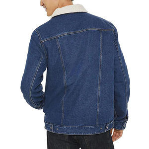 Wholesale OEM <b>Custom</b> Logo Men's <b>Denim</b> <b>Jacket</b> Casual Vintage Stand Collar Regular Fit Zipper Closure for Men - Product Image 6