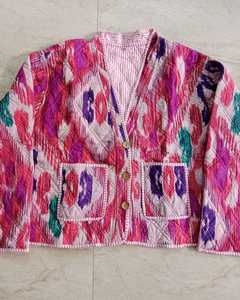New Arrival <b>Quilted</b> Reversible Lined Indian Handmade Patchwork Boho Cotton Woven 100% Cotton <b>Jacket</b> for Women - Product Image 3