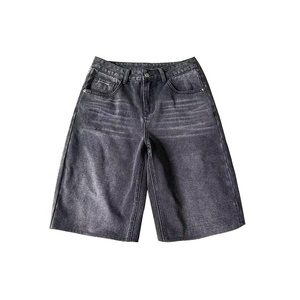 Logo personnalisé broderie sérigraphie impression transfert de chaleur été noir Denim Shorts hommes Denim Shorts jeans pour hommes - Product Image 3