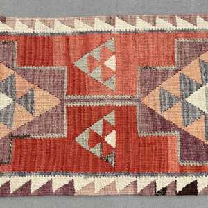 Turkish <b>Runner</b> Rug 2.5x8.5 ft, <b>Red</b> Gray Oriental Rug Wool - Product Image 3
