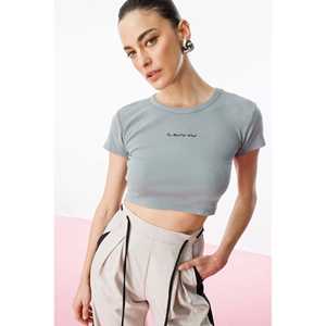 Camiseta Corta Informal Y2K para Mujer, Corte Regular, 100% Algodón, Transpirable, Talla Única - Product Image 1