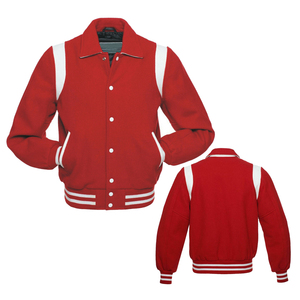 Chaqueta de lona de lana de invierno para adulto Varsity, chaqueta fina de manga larga con cuello levantado y colocación de logotipo frontal, Haus Industries - Product Image 2