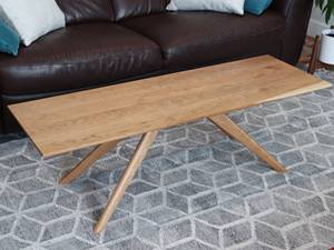 Handcrafted Solid Wood <b>Midcentury</b> Modern <b>Coffee</b> <b>Table</b> With Sleek Rectangular Design Customizable Living Room Accent Furniture - Product Image 2