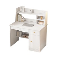 Bureau d'étude antique personnalisable Grande table d'ordinateur rectangulaire en bois blanc avec tiroir Bureau à domicile et chambre à coucher