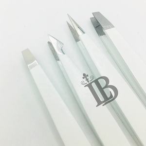 Pinzas de Cejas de Alta Calidad, Pinzas de Cejas Blancas de Visón, Juego de Pinzas Rectas y Inclinadas de Acero Inoxidable, Pinzas con Logotipo de Alta Demanda - Product Image 5