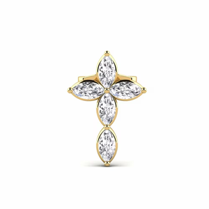 Boucles d'oreilles romantiques en plaqué or 10 carats avec coupe marquise pour homme-Design minimaliste classique - Product Image 1