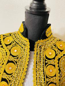 เสื้อโค้ทเอวอัฟกานิสถานดีไซน์เนอร์สำหรับผู้ชายเสื้อแจ็คเก็ตปักสไตล์ชนเผ่าสำหรับงานเลี้ยงเจ้าบ่าวและการชุมนุมแบบดั้งเดิม - Product Image 2