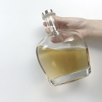 500ml 700ml 750ml 1000ml Large Bouche Forme Ovale Vodka Whisky Tequila Brandy Gin Bouteilles En Verre Populaires Offre Spéciale