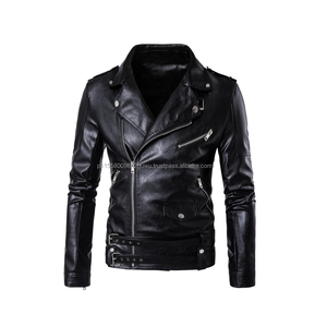 Veste en cuir d'agneau véritable en gros pour hommes - Product Image 3