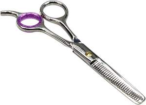 กรรไกรสแตนเลสโครเมียมขัดเงาสองด้านสำหรับช่างตัดผมแบบบางรุ่นแพง - Product Image 2