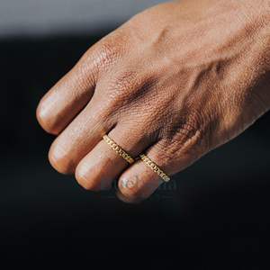 Joyería fina de Hip Hop para hombres, anillo de enlace cubano de plata sólida 925 chapado en oro de 18 quilates, anillo cubano fino de Miami con moissanita de tendencia - Product Image 2