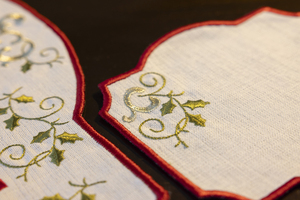 Juego de textiles de mesa bordados de Navidad, 16 Uds., servilleta de cóctel de corredor, servilleta de cena, 100% poliéster, lino, resistente a las manchas - Product Image 4