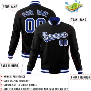 Veste universitaire à la mode avec broderie de lettres en chenille personnalisées Applique personnalisée College Baseball Letterman Bomber Jacket - Product Image 6
