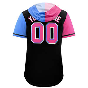 เสื้อเบสบอลแขนสั้นมีฮู้ดสำหรับผู้ใหญ่และเยาวชนเสื้อฮู้ดแบบกระดุมเต็มแบบกำหนดเองสำหรับ unixe - Product Image 3