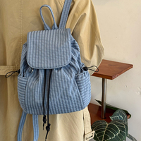 Sac à dos géométrique blanc avec fermeture éclair, grande capacité 36-56L, imperméable, pour l'école, les voyages, unisexe, style coréen, sac pour adolescents et étudiants