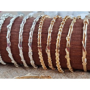 Pulsera de Moda con Diseño Enrollado en Alambre Chapado en Oro y Plata para Reventa - Product Image 3