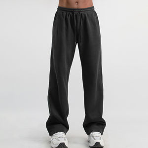 Oem diseño de moda 100% pantalones de chándal de algodón pantalones en blanco para hombres con cuerda 2 bolsillos hombres prendas de punto pantalones de chándal pantalones de jogging - Product Image 1