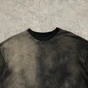 เสื้อยืดผู้ชายทรงบ็อกซี่แบบปรับแต่งได้จากผู้ผลิต ผ้าฝ้าย 100% ป้องกันรอยยับ คอกลม พร้อมตะเข็บตัดกัน บริการ OEM/ODM - Product Image 3