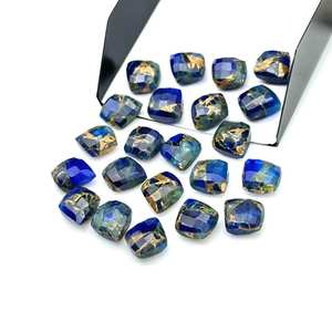 Cuentas de Turquesa Azul Mohave en Forma de Hoja Facetada, Piedras Preciosas Sueltas para Joyería - Product Image 3