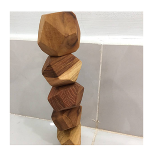 Juguete Montessori de equilibrio de Roca de madera, piedras apilables de Roca de madera creativas para el desarrollo de habilidades motoras finas para niños - Product Image 1