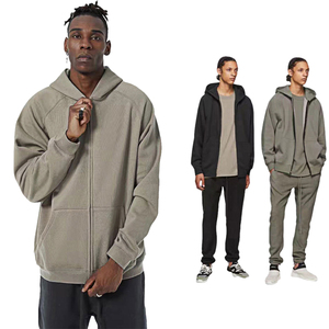 Sweats à capuche pour hommes en coton personnalisés sweat à capuche à fermeture éclair complète sweat vierge de haute qualité vestes à capuche à fermeture éclair vêtements de mode de rue - Product Image 1