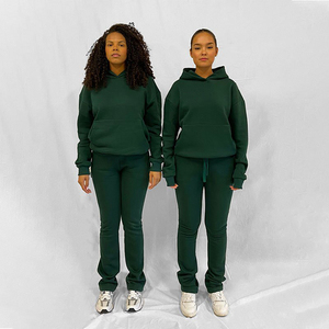 Conjunto Deportivo Holgado de Talla Grande, Económico, 100% Algodón, Conjunto Deportivo de 2 Piezas con Bolsillo, para Mujer - Product Image 1