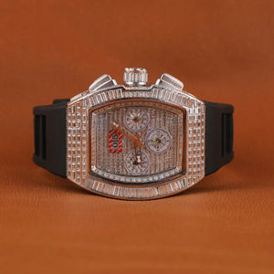 Recién llegado, reloj de acero inoxidable para hombre con Lab Grown VVS Clarity Baguette Diamond Totalmente helado para uso diario, fiestas de lujo - Product Image 6