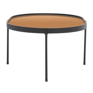 Table basse en bois massif moderne et écologique avec cadre en fer, design rond, rangement, salon, combinaison pour la maison - Product Image 2