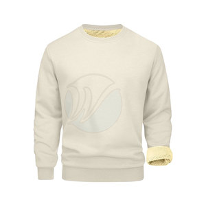 เสื้อสเวตเตอร์แบบสวมหัวผ้าขนแกะเชอร์ปาของผู้ชายระบายอากาศได้สไตล์ลำลองพร้อมฮู้ดสีพื้นสำหรับฤดูหนาว - Product Image 3