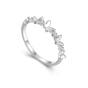 แหวนหมั้นรูปผีเสื้อนิรันดร์แบบทันสมัยได้รับการรับรอง IGI 10K สีทองล้วนทรงกลมตัดในห้องปฏิบัติการสำหรับปลูกแหวนแต่งงานของขวัญครบรอบ - Product Image 1