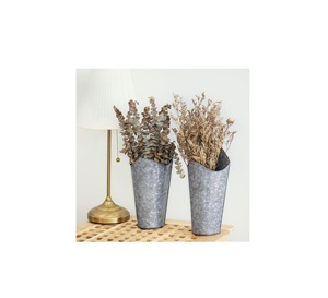 Venta caliente Metal Iron Pot Macter French Vintage Galvanizado Farmhouse Yard Rústico Garden Flower Bucket - Product Image 5