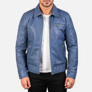 Chaqueta de invierno para hombre de diseño superior con cuello levantado manga completa 100% cuero de alta calidad personalizable precio razonable - Product Image 1
