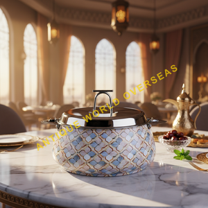 Olla Caliente Aislada de Acero Inoxidable, Cazuela con Diseño Floral, Tazón para Servir, Cocina, Comedor, Hotel, Restaurante, Mejor Precio Bajo, 26CM - Product Image 6