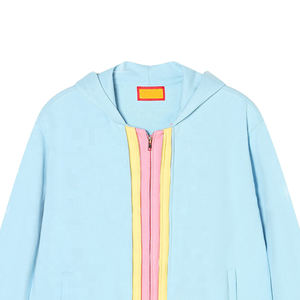 Haute qualité 100% coton hommes surdimensionné sweat à capuche zippé Triple couche goutte épaule avec couleur unie pour Street Wear pour l'hiver - Product Image 4