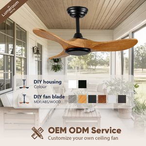 36 Inch Modern Wood <b>Ceiling</b> <b>Fan</b> No Light <b>with</b> <b>Remote</b> Control, Quiet Reversible DC Motor for Bedroom Apartment - Product Image 4