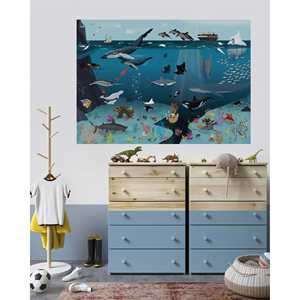 Moderna Decoración de Pared de Papel de 250g con Diseño de Mundo Submarino para Niños, 140 x 100 cm - Product Image 3