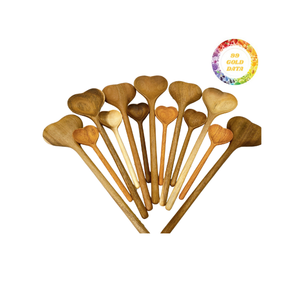 Cucharas de madera dura ecológicas de primera calidad versátiles, utensilios duraderos para servir cocinas saludables - Product Image 2