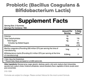 100% Natural Strawberry Flavor Bacillus Coagulans <b>Bifidobacterium</b> Lactis <b>Probiotic</b> Gummy Candies Adult High Quality Top Supplier - Product Image 4