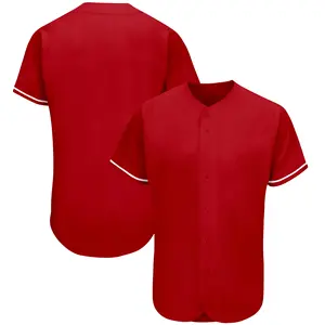 Proveedor de camisetas de béisbol de Pakistán OEM 100% poliéster sólido liso botón abajo Unisex camiseta de béisbol al por mayor - Product Image 4